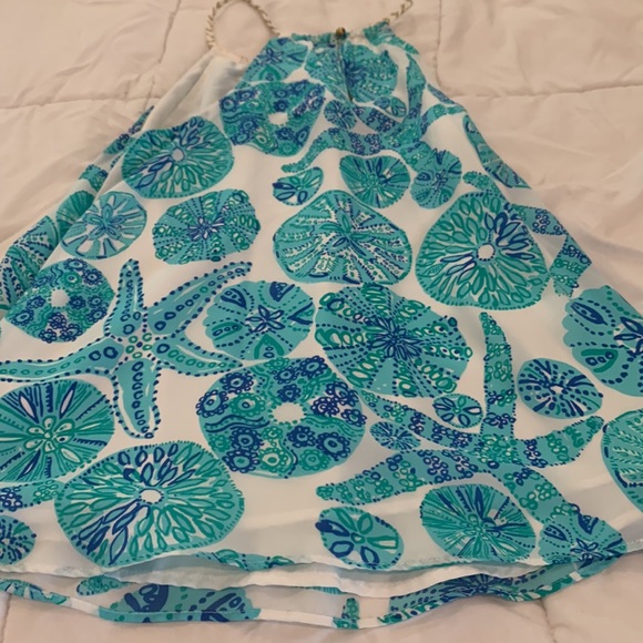 Lilly Pulitzer white top with blue shells and starfish - Picture 6 of 6